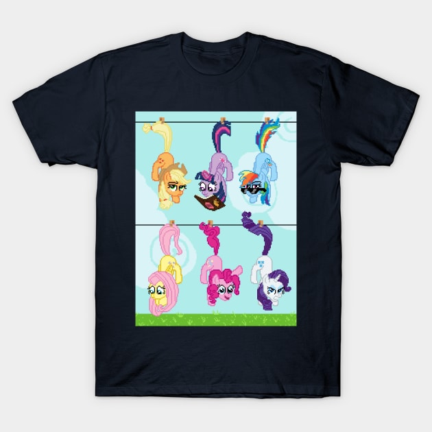 Hanging Pixel Ponies T-Shirt by StarkContrast